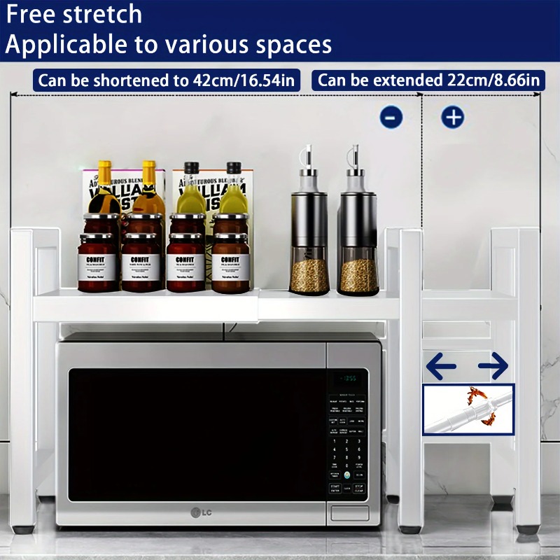 Kitchen Baking Organization - Estante Extensible Ajustable para Microondas de