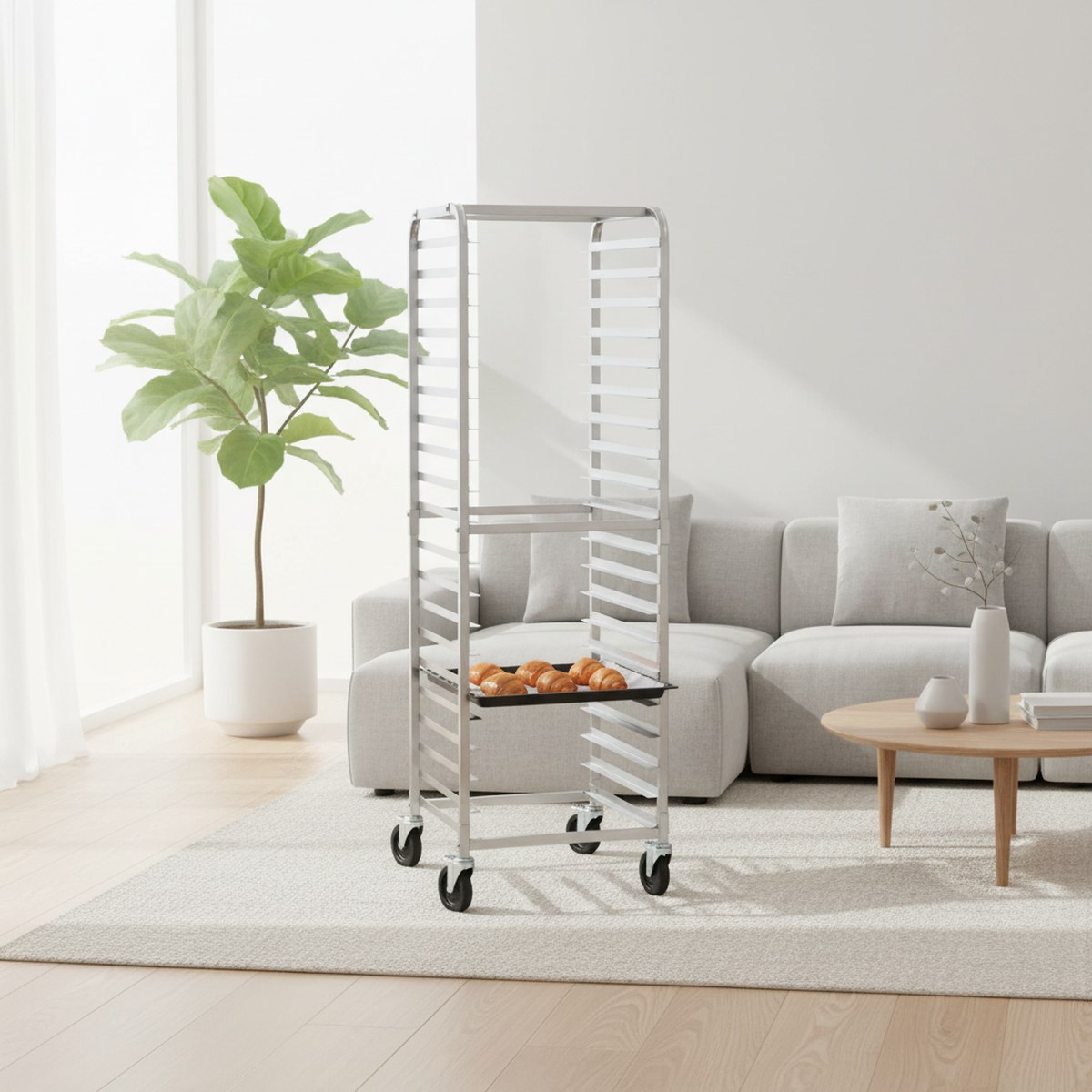 Kitchen Baking Trolley - Carrito de Almacenamiento de Aluminio de
