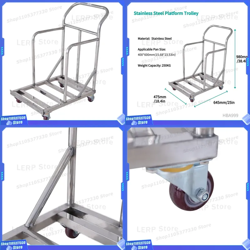 Kitchen Baking Trolley - Carrito de Cocina de Acero Inoxidable