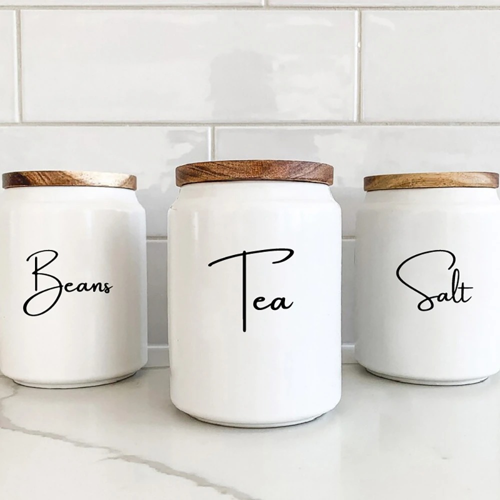 Kitchen Baking Organization - Etiquetas Adhesivas Impermeables para Frascos de