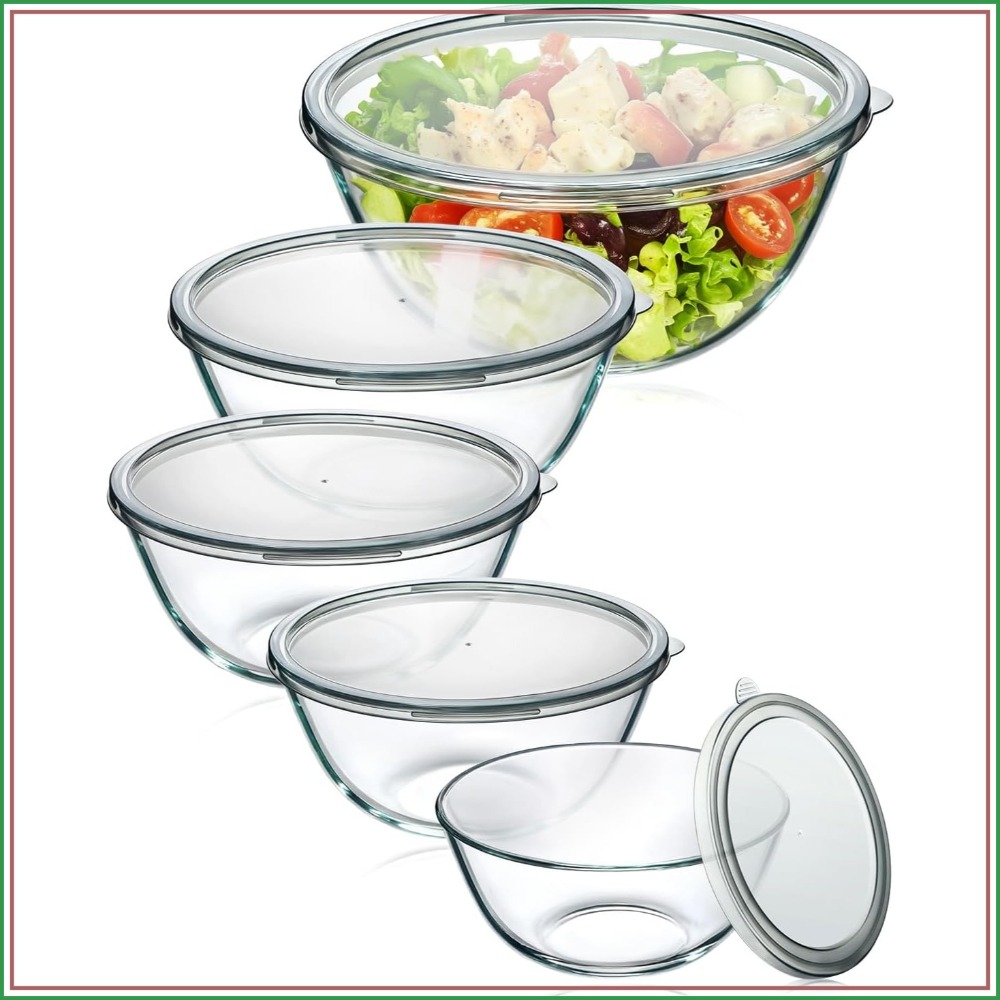 Kitchen Glass Baking Set - Juego de 5 tazones de vidrio