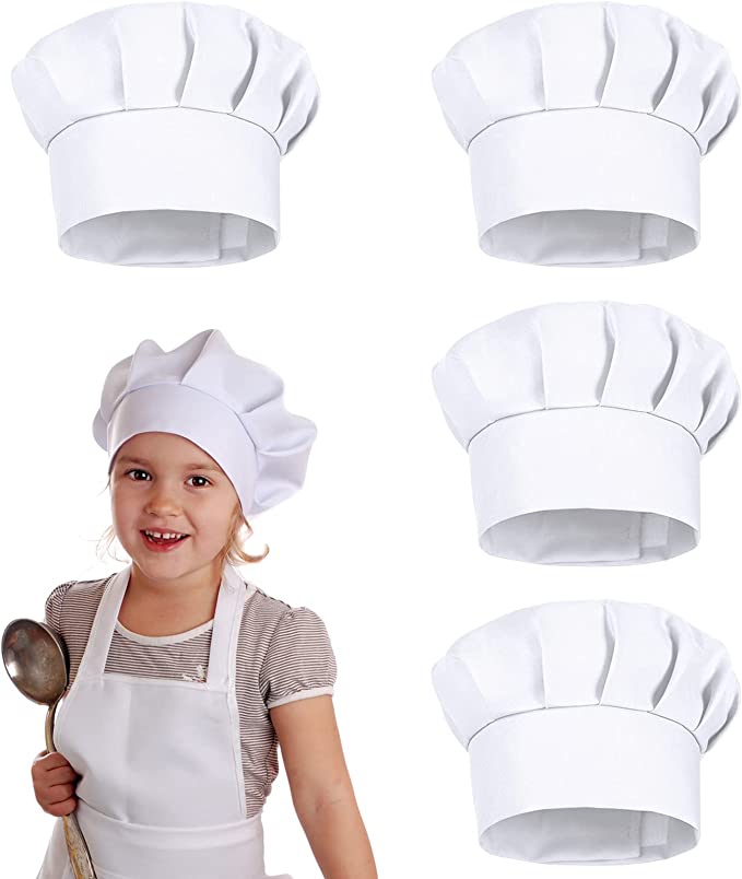 Kitchen Baker - 4 Gorros de Chef Blancos para