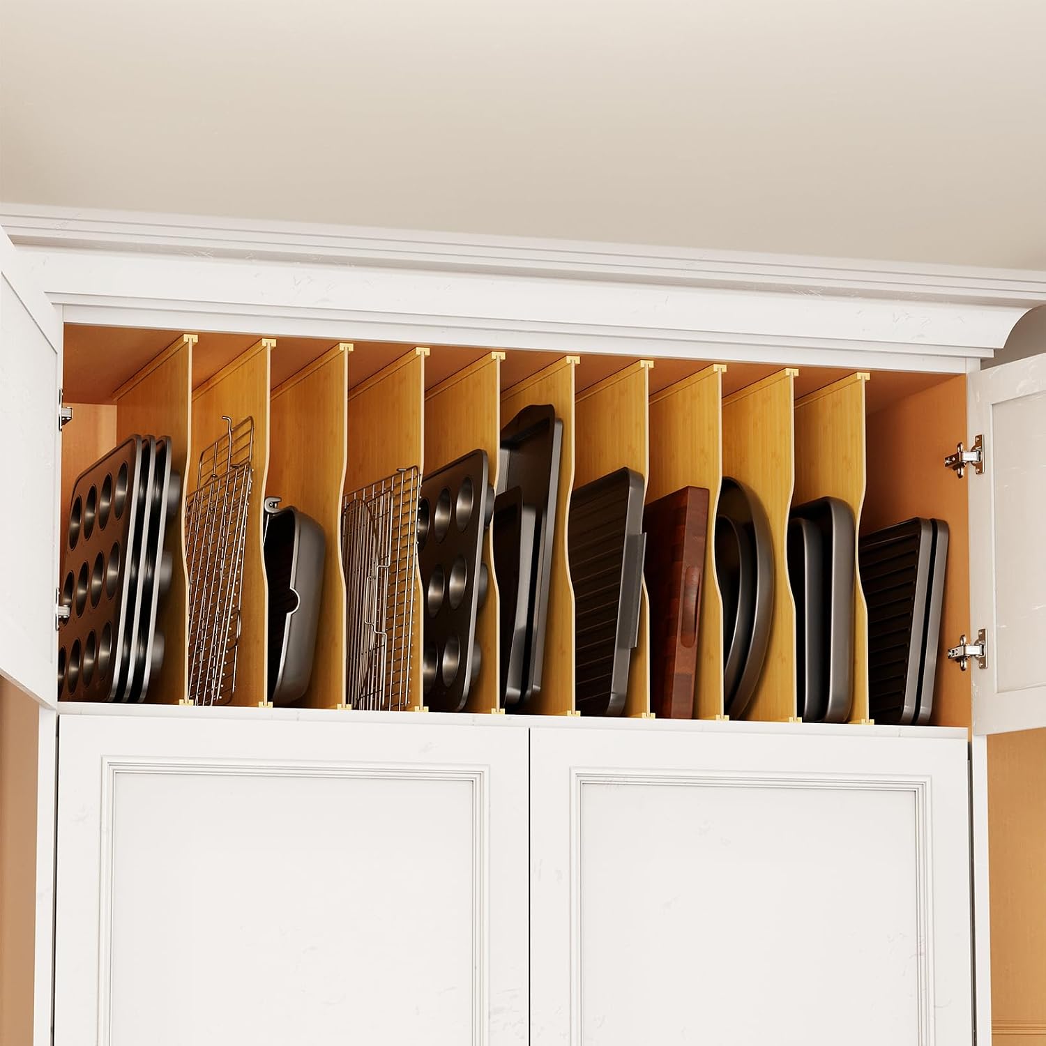 Kitchen Baking Organization - Paquete de 10 divisores de bambú