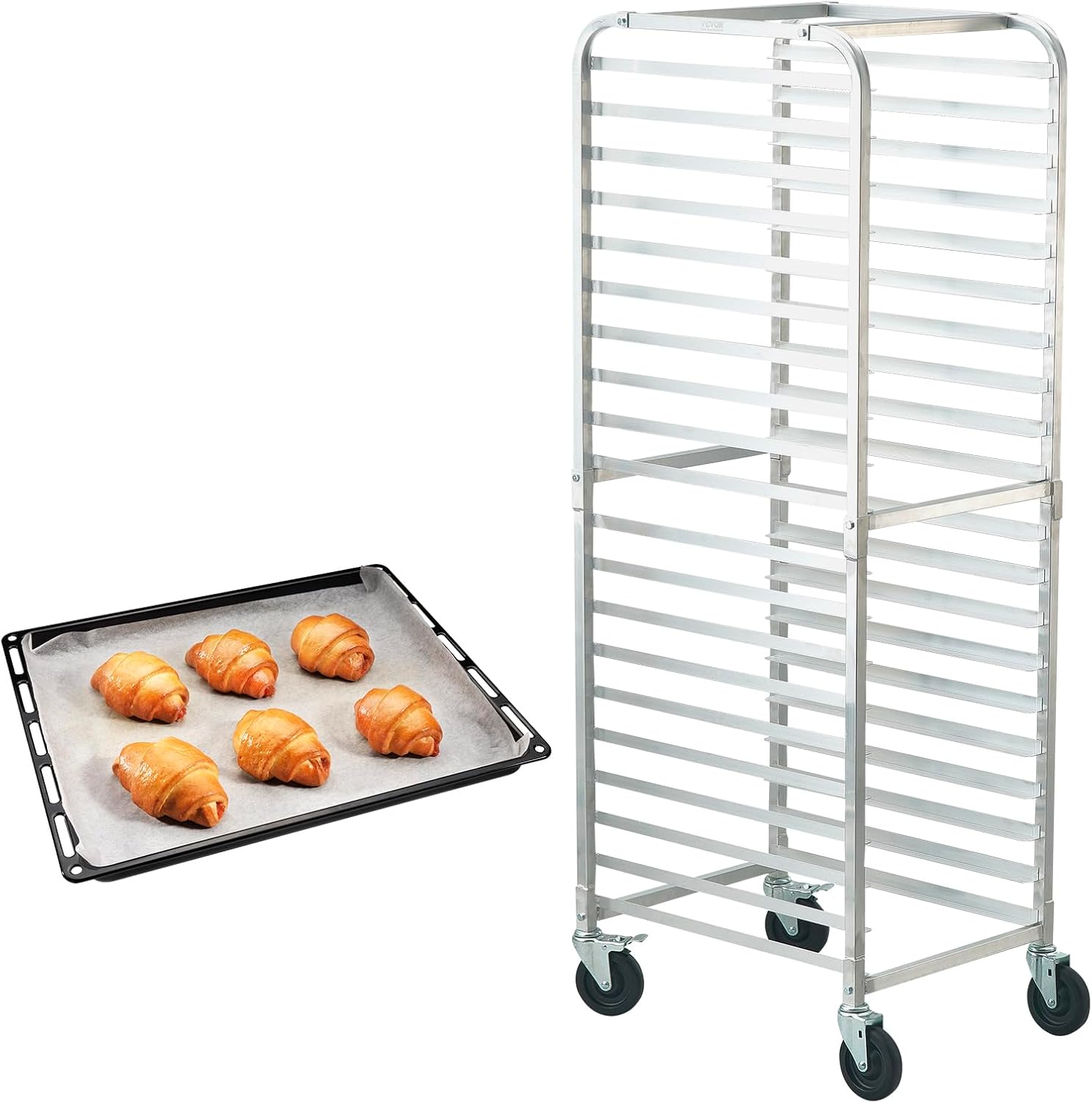 Kitchen Baking Trolley - Carro de almacenamiento rodante de aluminio