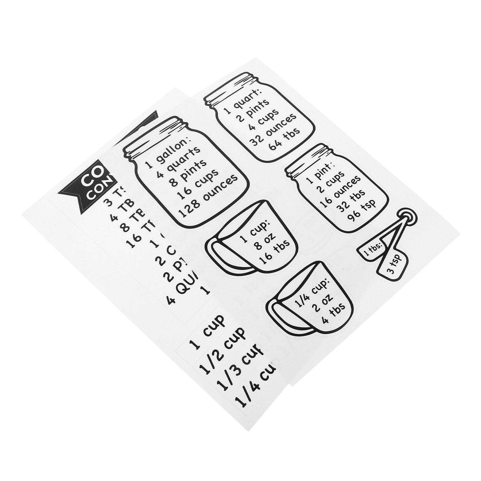 2 Adhesivos de Tabla de Conver - Kitchen Baking Conversion Chart reseña y precio