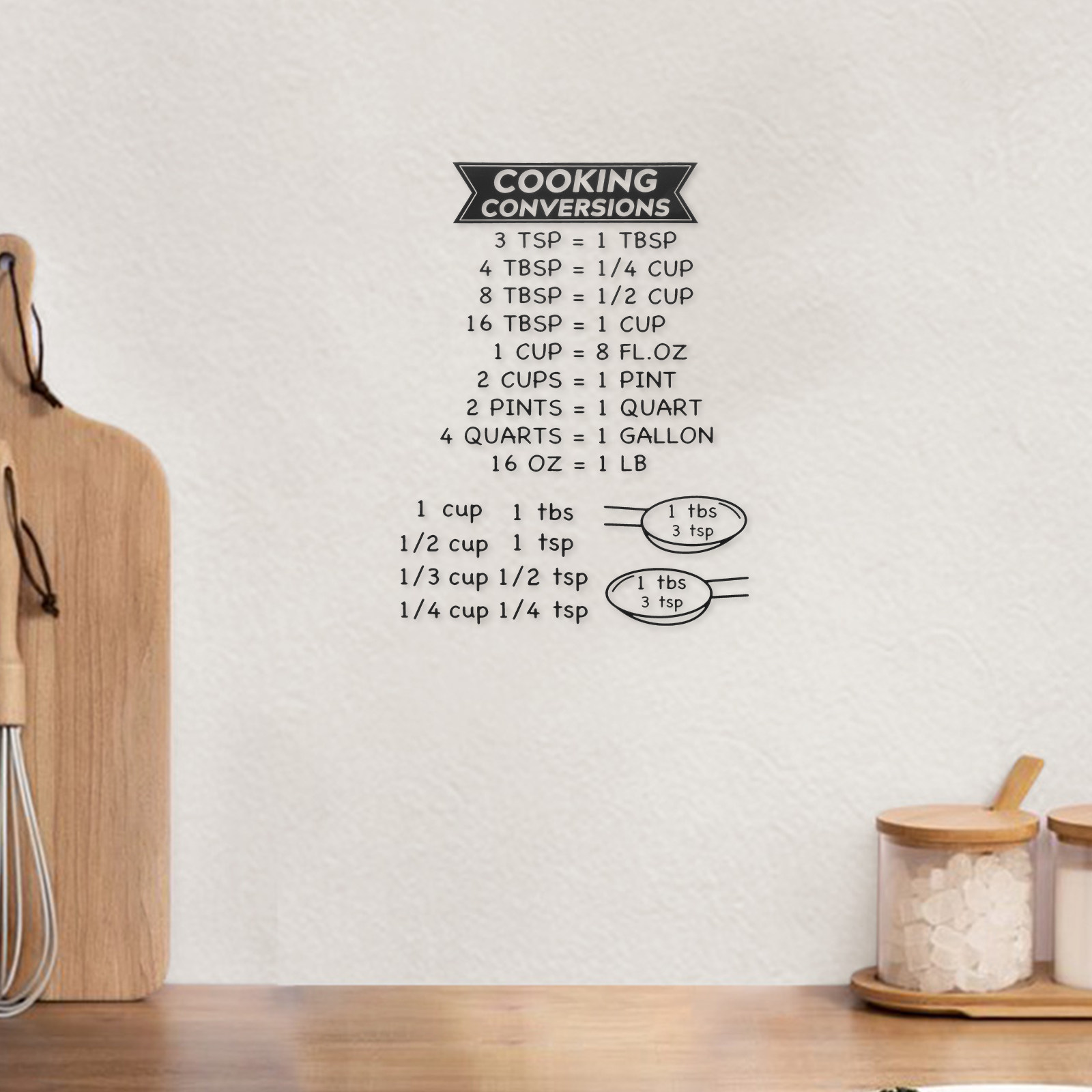 2 Adhesivos de Tabla de Conver - Kitchen Baking Conversion Chart reseña y precio
