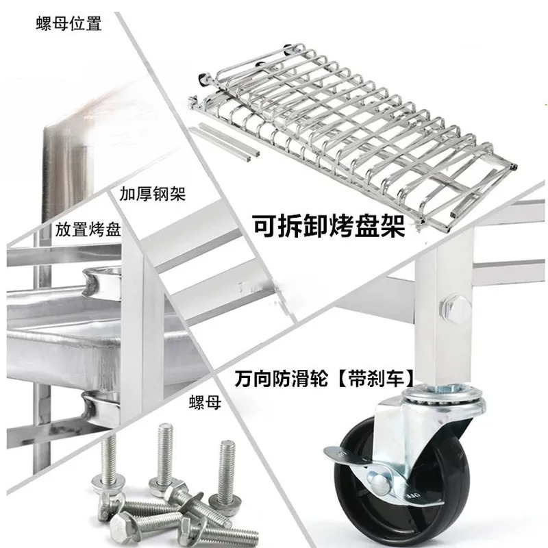 Carrito de Acero Inoxidable co - Kitchen Baking Trolley reseña y precio
