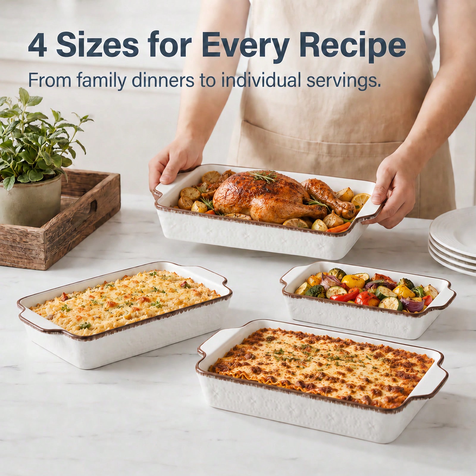 Platos para horno de porcelana - Kitchen Glass Baking Set reseña y precio