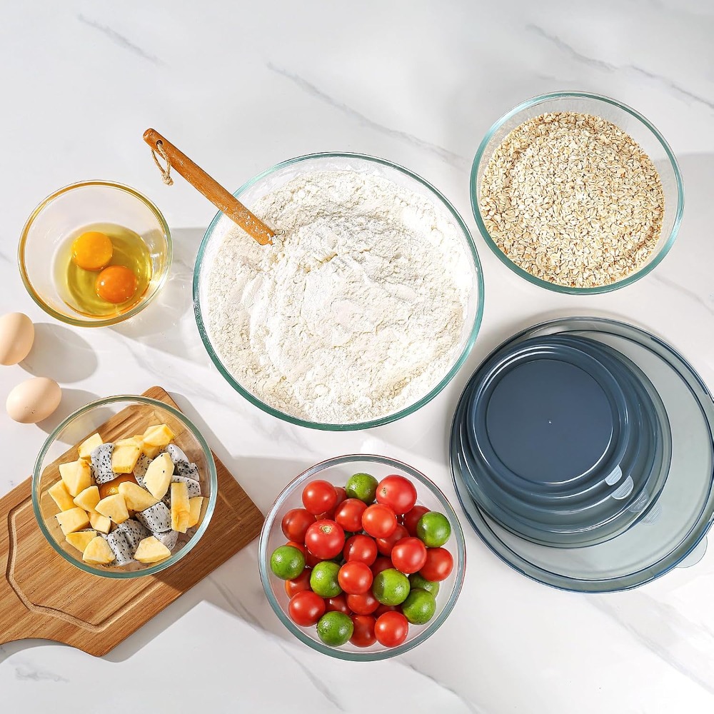 Juego de 5 tazones de vidrio p - Kitchen Glass Baking Set reseña y precio
