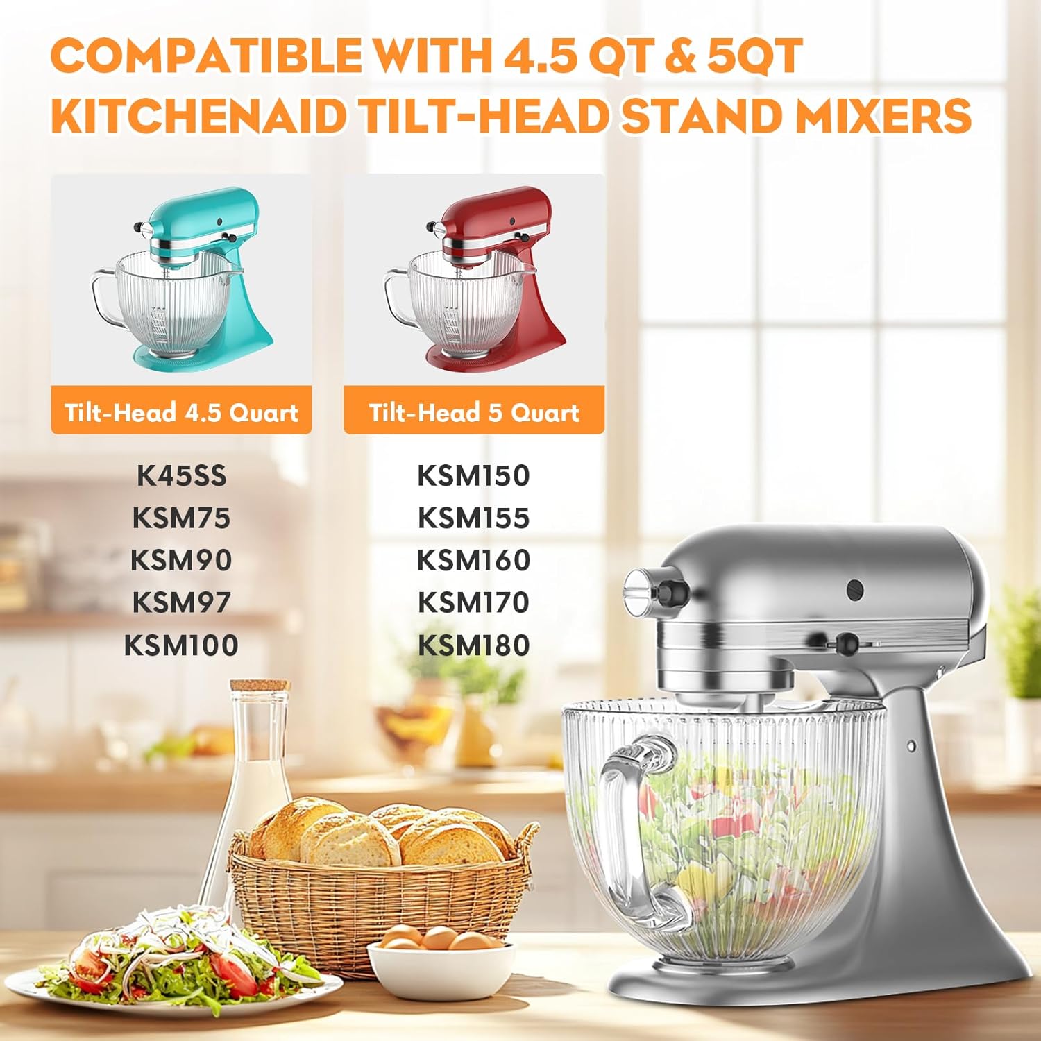 GVODE Cuenco de vidrio para ba - Kitchenaid Baking Set reseña y precio