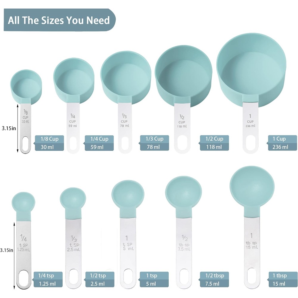 Juego de 10 Tazas y Cucharas M - Baking (Kitchen Ingredient) reseña y precio