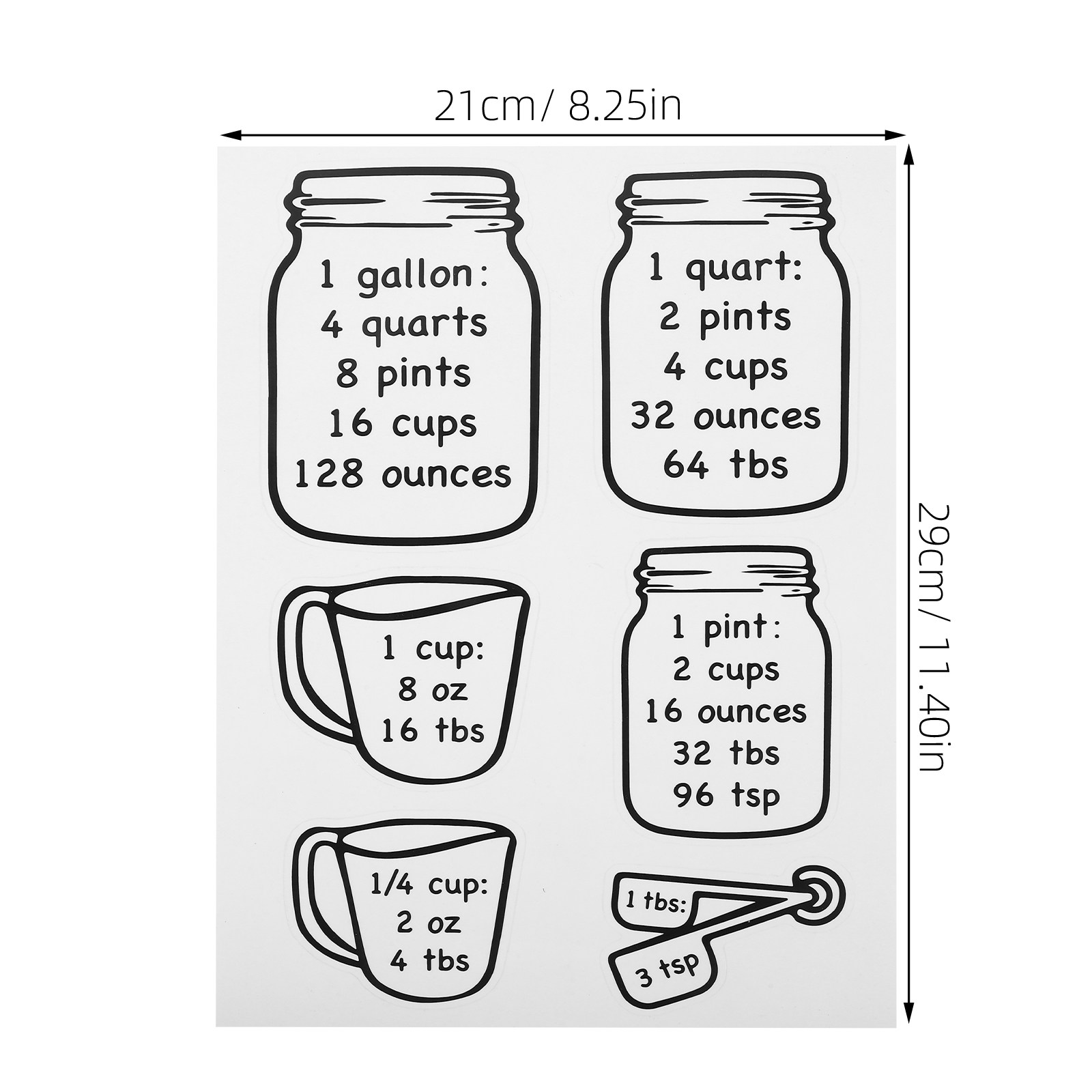 2 pegatinas magnéticas de tabl - Kitchen Baking Conversion Chart reseña y precio
