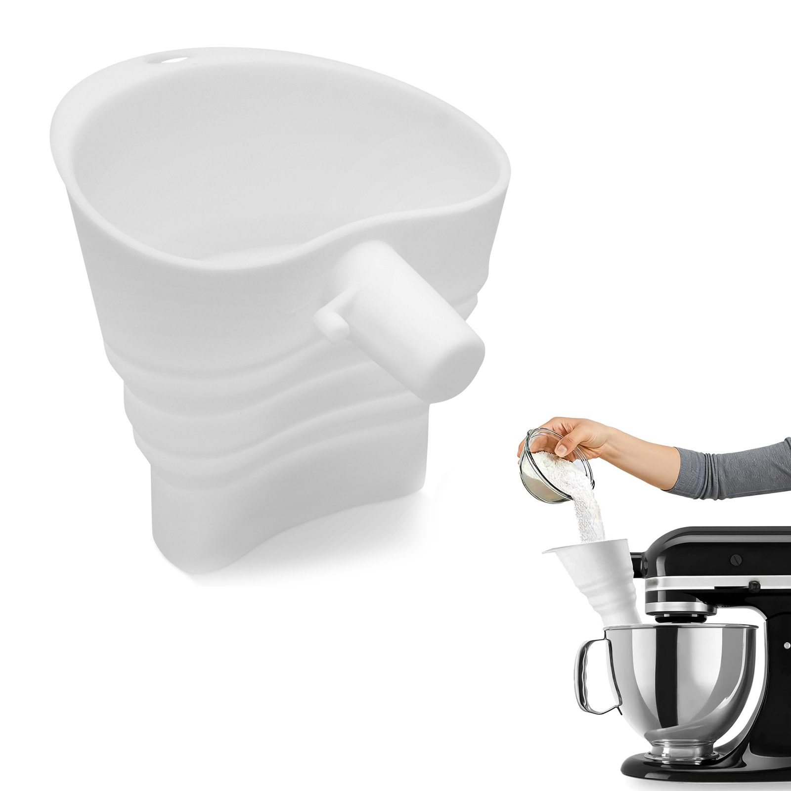 Embudo de harina de silicona p - Kitchen Baking Aid reseña y precio